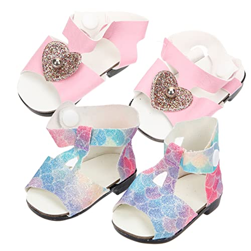 HEMOTON 2 Paar Puppenschuhe Spielzeug für den Sommer Freizeitschuhe Spielzeug für Kinder Mini Kleinkinder Puppenschuhe Spielzeug Spielzeuge Spielzeug für Kleinkinder kreative Puppenschuhe von HEMOTON