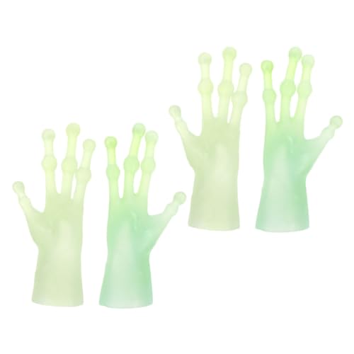 HEMOTON 2 Paare Alien-Fingerabdeckung Mini -Hände für Finger Mini Hände Mini-Fingerhände Miniatur kleine Hände kinderhandschuhe Trick-Finger-Handschuhe Trickfingerabdeckung PVC Light Green von HEMOTON