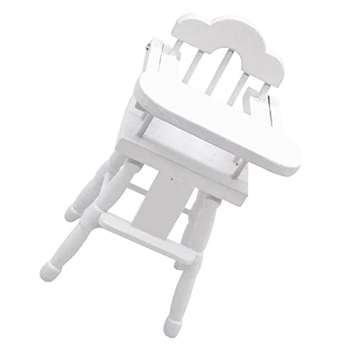 HEMOTON 2 STK Hochstuhl Spielzeug Mini- -holzstuhl Hochstuhl Aus Holz DIY Möbelmodell Rollenspielzubehör Puppenhaus Dekorativ Miniatur-holzstuhl Birke Hölzern Weiß Mini-Stuhl Kleinkind von HEMOTON