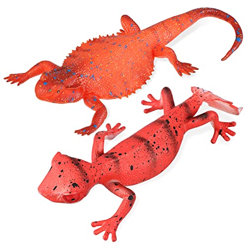 HEMOTON 2 STK Kinderspielzeug Tierfiguren Reptilienspielzeug Landschaftsornamente Tiere Statuen PVC von HEMOTON