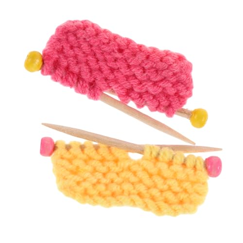 HEMOTON 2 STK Strickpullover-Modell wohnaccessoires Puppentiere Puppenmodellgestell Mini-Amor gehäkelte Puppe Kit-Posts Bausatz kleine Strickmützen Mini-Puppenhauszubehör kleine Mütze Holz von HEMOTON