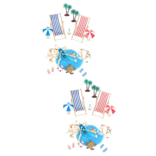 HEMOTON 2 Sätze À 15 Stück Strandstuhl Simulation Strand am Meer Miniatur-Strandaccessoires Spielzeug Mini-Dekoration für Puppenhaus Mini-Ornamente Sommer schmücken Zubehör Bambus von HEMOTON