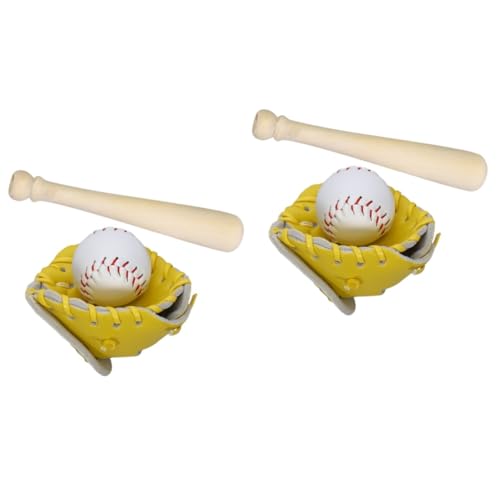 HEMOTON 2 Sätze Baseball-Modell Holz baseballschläger puppenhaus deko Baseballbälle Mini-Baseballschläger-Dekor Mini-Sportbälle zum Basteln Miniatur vorgeben Suite Baseball-Anzug Ob11 von HEMOTON