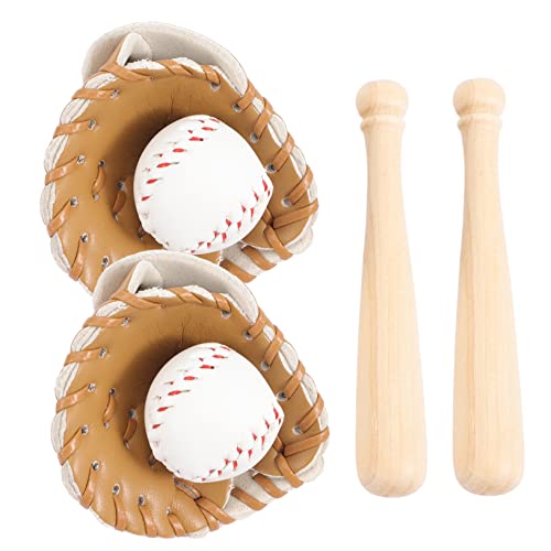 HEMOTON 2 Sätze Baseball-Softball-Abdeckung Artikel Taschen für Softballschläger für kinderspielzeug Baseball-Geburtstagsdekorationen Mini-Sportbälle zum Basteln hölzern von HEMOTON