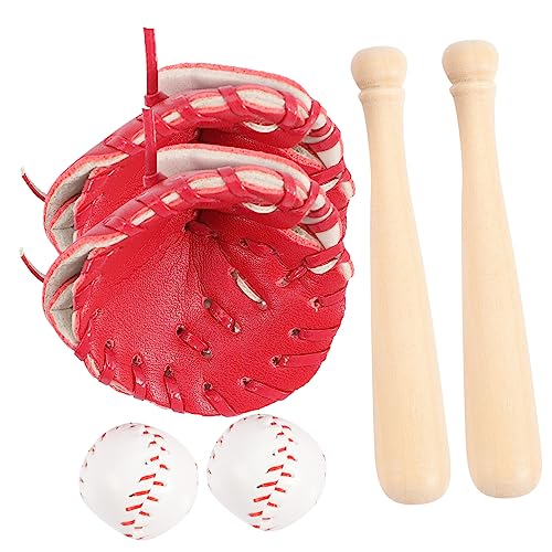 HEMOTON 2 Sätze Baseball-Softball-Abdeckung Fledermäuse Mini-Baseballschläger zum Basteln für kinderspielzeug schlüsselanhänger dekorativer Mini-Baseball DIY-Versorgung von HEMOTON