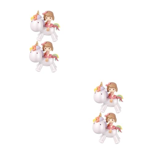 HEMOTON 2 Sätze Einhorn-kuchendekoration Kuchendekorationen Tortenaufsatz Für Mädchen Desktop-dekorationen Kuchendeckel Tortenaufsatz Für Die Babyparty Partydekorationen Pvc 2 Stück * 2 von HEMOTON