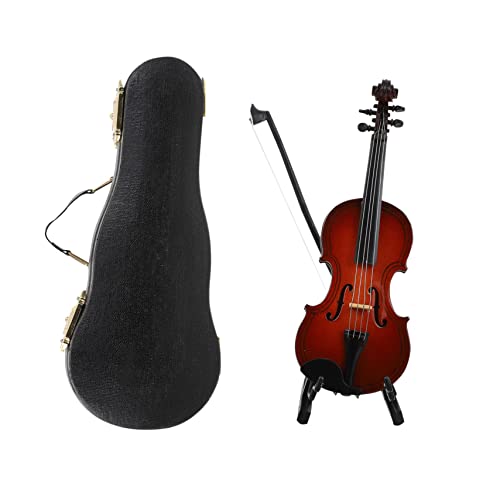 HEMOTON 2 Sätze Geigenmodell Die Kleinste Geige Der Welt Mini-Ornamente Für Musikinstrumente Musik Violine Spielzeug Miniaturbass Aus Holz Zarte Geigenverzierung Gitarre Requisiten Linde von HEMOTON