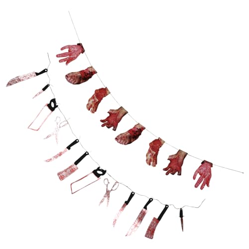 HEMOTON 2 Sätze Halloween-String-Flaggen Körper Wettbewerb Aufkleber im Freien Tür Halloween küche Halloween dekoartikel Outdoor Gruselige Halloween-Girlande Blut Girlande Plastik HEMOTON 2 Sätze Halloween-String-Flaggen Körper Wettbewerb Aufkleber im Freien Tür Halloween küche Halloween dekoartikel Outdoor Gruselige Halloween-Girlande Blut Girlande Plastik von HEMOTON