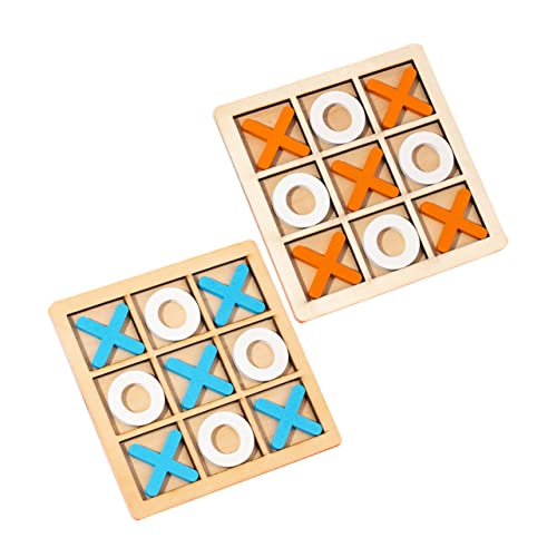 HEMOTON 2 Sätze Holz Toe Spiel Tragbares Interaktives Brettspiel für Eltern Junge Mädchen Spielspaß Kompakt Leicht und Einfach zu Bedienen Lernspielzeug Konzentration und von HEMOTON