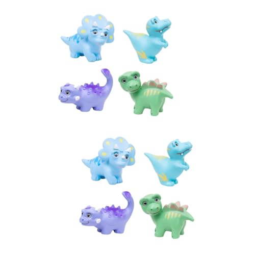HEMOTON 2 Sätze Mini Dinosaur Figuren Teiliges Mini Harz Dinosaurier Für Landschaften Aquarium Und Garten Detailgetreu Und Farbenfroh Für DIY Dekoration 4 Stücke * 2 von HEMOTON