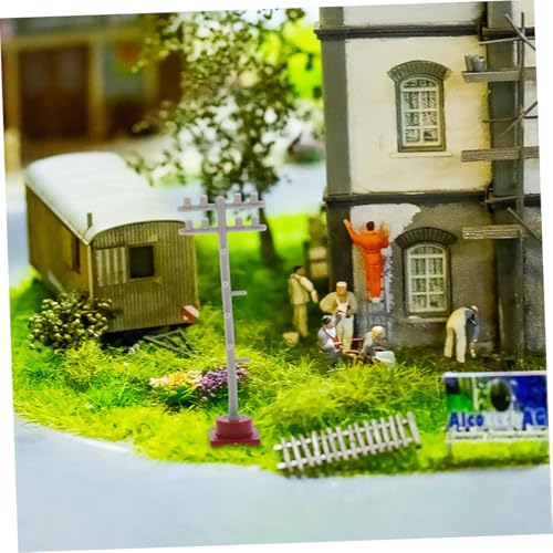 HEMOTON 2 Sätze Miniatur Verkehrszeichen Modell mit Realistischen Bahnsignalen und Straßensperren Detailgetreues Eisenbahn Sandtisch Zubehör für Spiel Lernen und Sammlung von HEMOTON