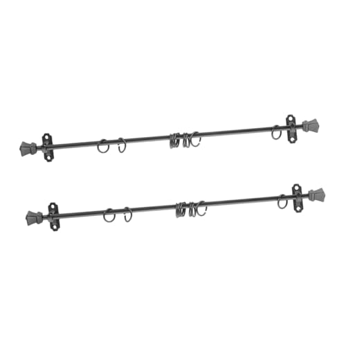 HEMOTON 2 Sätze Miniatur Vorhangstangen aus Langlebiger Legierung Teilig Robust und Stilvoll für Kleine Puppenhausfenster DIY Gardinenhalter für Puppenhaus Zubehör Schwarze Einzelstangen von HEMOTON