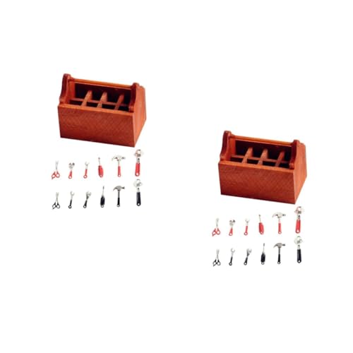 HEMOTON 2 Sätze Miniatur Werkzeugkasten Set für Puppenhaus mit Roten Werkzeugen und Mini Toolbox für Hausreparaturen und Dekoration Realistische Modellaccessoires für Mini Häuser HEMOTON 2 Sätze Miniatur Werkzeugkasten Set für Puppenhaus mit Roten Werkzeugen und Mini Toolbox für Hausreparaturen und Dekoration Realistische Modellaccessoires für Mini Häuser von HEMOTON