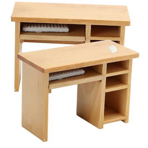 HEMOTON 2 Sets Miniatur-computertisch Aus Holz Für Puppenhaus Miniaturmöbelmodell Im Maßstab 112 Lernspielzeug Für Kinder HEMOTON 2 Sets Miniatur-computertisch Aus Holz Für Puppenhaus Miniaturmöbelmodell Im Maßstab 112 Lernspielzeug Für Kinder von HEMOTON