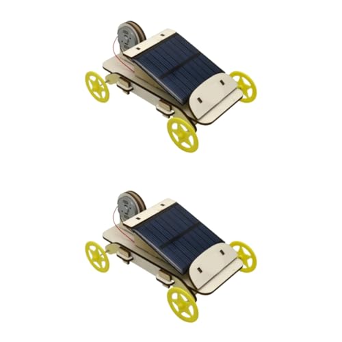 HEMOTON 2 Sätze Solarauto Geburtstagsgeschenk Für Kinder Solarmotor-kit 3D-Puzzle Aus Holz Spielzeug Aus Solarenergie Kinderauto Spielzeug 3D-Puzzles Für Kinder DIY Abs Wagen Rennauto von HEMOTON