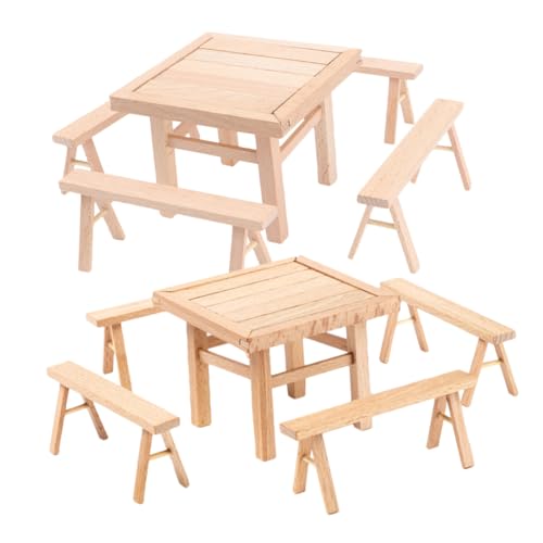 HEMOTON 2 Sätze Tisch- und Stuhlmodell aus Holz Tische Märchengartentisch Puppenhausstuhl Miniaturtisch und Stühle Puppenhausdekoration Holzrätsel Bauspielzeug aus Holz 3D-Rätsel hölzern HEMOTON 2 Sätze Tisch- und Stuhlmodell aus Holz Tische Märchengartentisch Puppenhausstuhl Miniaturtisch und Stühle Puppenhausdekoration Holzrätsel Bauspielzeug aus Holz 3D-Rätsel hölzern von HEMOTON
