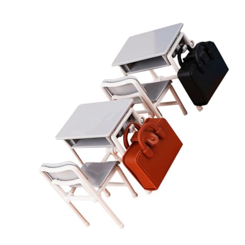 HEMOTON 2 Satz Miniatur Puppenhaus Möbel Set Schreibtisch und Stuhl mit Rucksack Realistisch Gestaltetes Mini Büro Möbelspielzeug Dekorativ für Sammler Kinderzimmer und Puppenhaus Zubehör HEMOTON 2 Satz Miniatur Puppenhaus Möbel Set Schreibtisch und Stuhl mit Rucksack Realistisch Gestaltetes Mini Büro Möbelspielzeug Dekorativ für Sammler Kinderzimmer und Puppenhaus Zubehör von HEMOTON