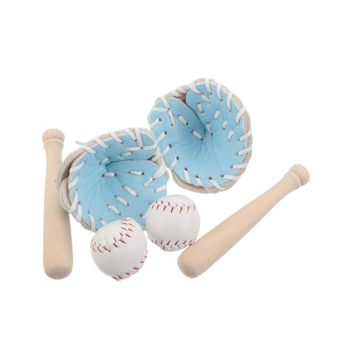 HEMOTON 2 Sets Mini Baseball Puppenhaus Zubehör Miniaturen Sport Puppenhaus Schreibtisch Dekor Feengarten Dekoration Holz von HEMOTON