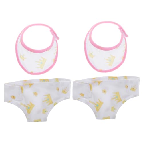 HEMOTON Puppenunterwäsche-lätzchen-Set 2 Paar Babypuppen-Unterhosen Und Serviette Für 18-Zoll-Puppen Mädchenpuppen-kleidungszubehör HEMOTON Puppenunterwäsche-lätzchen-Set 2 Paar Babypuppen-Unterhosen Und Serviette Für 18-Zoll-Puppen Mädchenpuppen-kleidungszubehör von HEMOTON