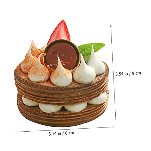 HEMOTON 2 Stck Teiliges Künstliche Kuchenmodelle Realistische Dessertdekoration Wiederverwendbare Leichte Fotorequisiten für Hochzeit Party Schaufenster und Bäckerei Display Braun und von HEMOTON