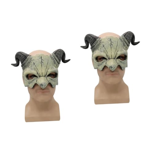 HEMOTON 2 Stk Halloween-Maske Latexmaske voller Kopf tierische Maske Teufel Kostüme Piratenkostüm Party-Maske Maske für Halloween bilden Kleidung unheimlich Requisiten von HEMOTON