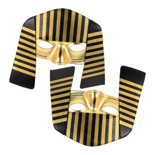HEMOTON 2 Stück Ägyptische Kindermasken Halloween Verstellbar Bequem Wiederverwendbar Karneval Party Kostüm Bühnenmaske für Jungen Mädchen von HEMOTON