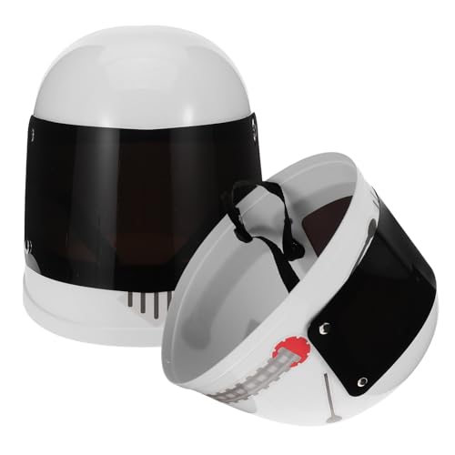 HEMOTON 2 Stück Astronautenhelm Leichter Plastikhelm für Kostüme Rollenspiele Halloween und Themenpartys für Kreative von HEMOTON