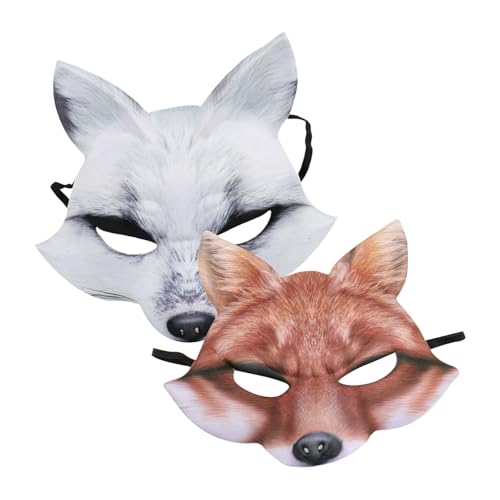 HEMOTON 2 Stück EVA Fuchs Halbgesichtsmaske Leichte Tier cosplay Maske in Braun Weiß Weiches Material Passform Einfach zu Reinigen für Halloween Kostüm Maskenpartys HEMOTON 2 Stück EVA Fuchs Halbgesichtsmaske Leichte Tier cosplay Maske in Braun Weiß Weiches Material Passform Einfach zu Reinigen für Halloween Kostüm Maskenpartys von HEMOTON