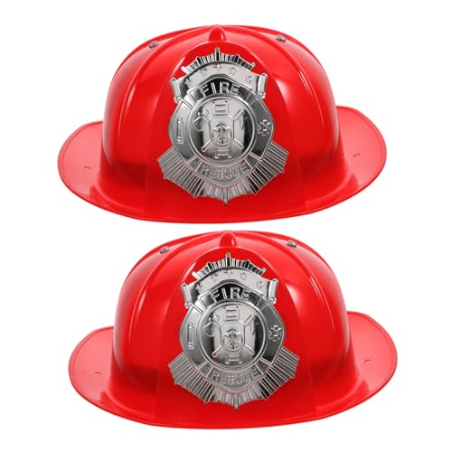 HEMOTON 2 Stück Feuerwehrhelm aus Kunststoff Realistischer Feuerwehrmann Hut für Jungen und Mädchen Roter Schutzhelm für Karneval Fasching Halloween und Feuerwehr Kostüm Party Zubehör HEMOTON 2 Stück Feuerwehrhelm aus Kunststoff Realistischer Feuerwehrmann Hut für Jungen und Mädchen Roter Schutzhelm für Karneval Fasching Halloween und Feuerwehr Kostüm Party Zubehör von HEMOTON