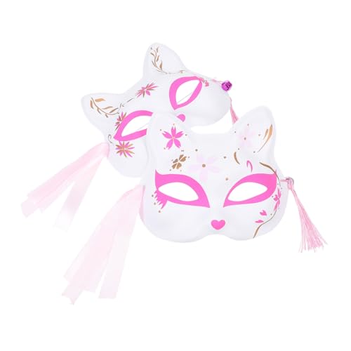HEMOTON 2 Stück Fuchsmaske Maskenball Augenmasken Katzenmasken Für Frauen Halloween Fuchs Kostümzubehör Dekorative Füchse Maske Wolf Halloween Tiermasken Kinderdekor Füchse von HEMOTON
