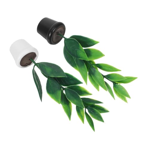 HEMOTON 2 Stück Gartenminiaturen Mini Hausdekor Miniatur Kunststoff Mikrolandschaftsdekor Puppenhaus Gartenzubehör Sukkulenten Modellierung Kleine Plastikpflanze Mini von HEMOTON