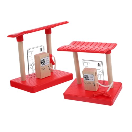 HEMOTON Holzeisenbahn Zubehör Set Rollenspiel Bahnhof Tankstelle Spielzeug HEMOTON Holzeisenbahn Zubehör Set Rollenspiel Bahnhof Tankstelle Spielzeug von HEMOTON
