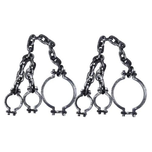 HEMOTON 2 Stück Halloween Kostüm Handschellen Gefängnis Kunststoff Leicht Halloween Requisiten für Party Cosplay und Gruselige Dekoration Einfache Handhabung Vielseitig Verwendbar von HEMOTON