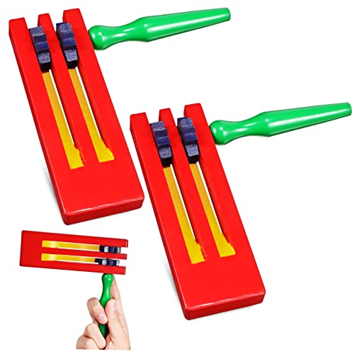 HEMOTON 2 Stück Holz Resonanzbrett Musikinstrumente Trommel Schiebepfeife Für Kinderspielzeug Zappel Handgeräusch Krachmacher Pfeife Sport Handklöppel Rassel Ratsche von HEMOTON