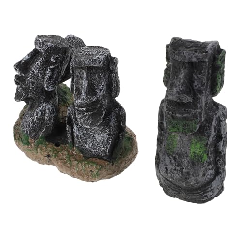 HEMOTON 2 Stück Inselstatue Inselgartenstatuen Inselminiaturfigur Kleine Figur Inselornament Mikrolandschaftsstatue Dekorharz von HEMOTON