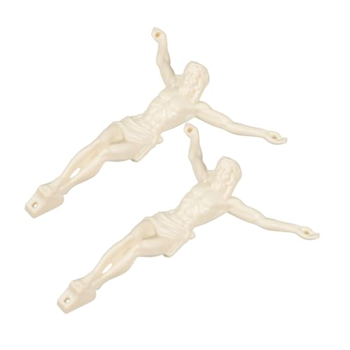 HEMOTON 2 Stück Jesus Zubehör Kreuzigungs Anhänger Geldbaum Ornamente Schmuck Dekorative Ornamente Anhänger Charm Anhänger Handanhänger Kleine Jesus Statue Beige Kunststoff von HEMOTON