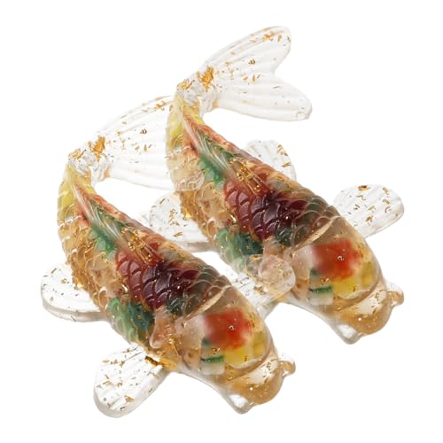 HEMOTON 2 Stück Karpfen Kristallornamente Tier Großmengenornamente Ornamente Zum Basteln Outdoor Ornamente Auto Fisch Spielzeugfiguren Handgefertigtes Kristall Fisch von HEMOTON