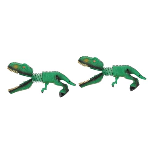 HEMOTON 2 Stück Kreatives Dinosaurier Greifspielzeug mit Federmechanik Lustiger Beißspielzeug Clip für Party und Geburtstagsgeschenk Interaktives für Jungen und Mädchen von HEMOTON