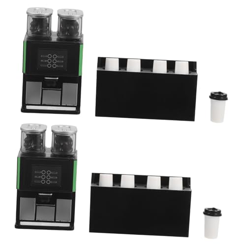 HEMOTON 2 Stück Mini Kaffeemaschine Modell Kaffeemaschine Puppenhaus Dekoration Kaffeehaus Modell Miniatur Schwarzer von HEMOTON