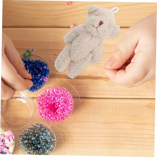 HEMOTON 2 Stück Mini Plüschbären Apricot Kuscheltier Puppenhaus Zubehör Realistische Tierfigur für Kreative Dekoration und Sammlungen von HEMOTON