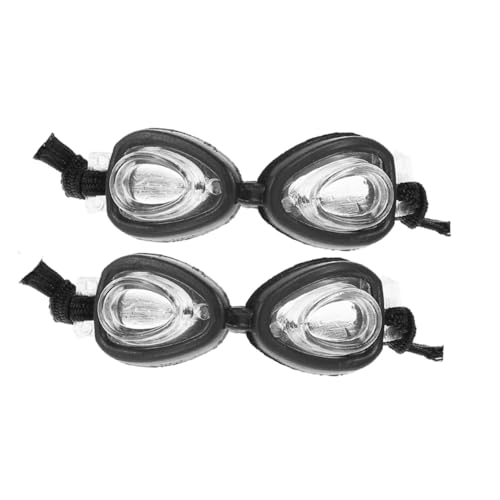 HEMOTON 2 Stück Mini Puppen Schwimmbrillen Realistische DIY Miniatur Schwimmbrillen für Puppenhaus Leichte Sommerspielzeug Requisiten für Poolparty und Kreatives von HEMOTON
