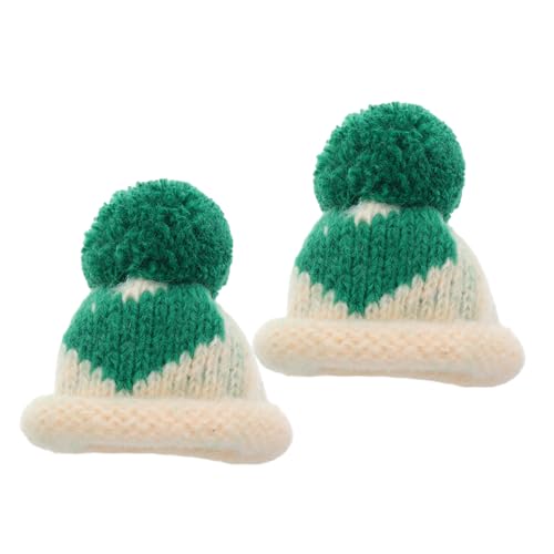 HEMOTON Modische Mini-strickmützen – Mini-strickmützen Beanie-mütze Weihnachtsmann-flaschenwolle Basteln Puppenornament Perfekt Als Weihnachtsdekoration Für Weinflaschen von HEMOTON