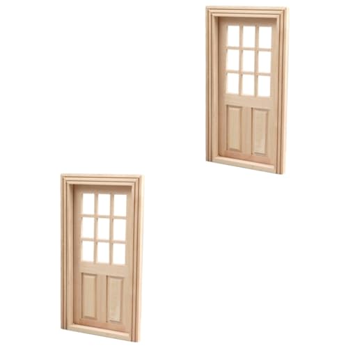 HEMOTON 2 Stück Mini-tür- Und Fenstermodell Wohnkultur Mini-möbelstütze Kleine Tür Für Mini-türdekor Kleine Holztür Mini Möbel Winzige Holzmöbel Kleine Möbeltür Minitür Hölzern Khaki von HEMOTON