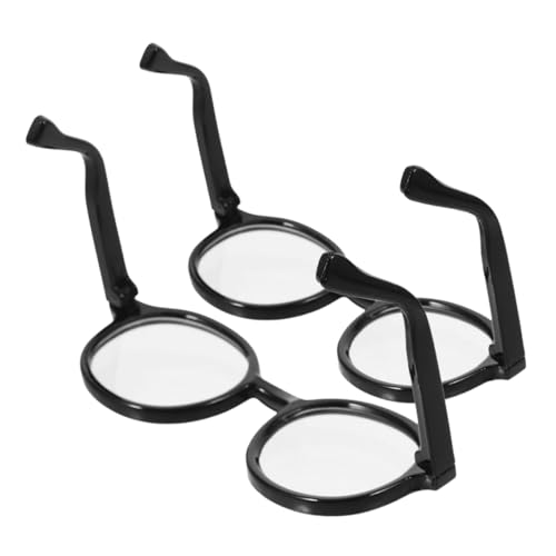 HEMOTON 2 Stück Miniatur Puppenbrille Schwarzrahmen Transparente Gläser Für Baumwollpuppen Weiches Material Leicht Puppenzubehör Dekorationsbrille von HEMOTON