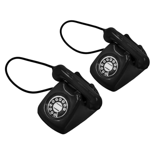 HEMOTON 2 Stück Miniatur Retro Telefon aus Realistische Vintage Telefon-Dekoration für Puppenhaus Bastelprojekte Detailgetreues Miniaturmodell als Nostalgisches Sammlerstück Schwarz HEMOTON 2 Stück Miniatur Retro Telefon aus Realistische Vintage Telefon-Dekoration für Puppenhaus Bastelprojekte Detailgetreues Miniaturmodell als Nostalgisches Sammlerstück Schwarz von HEMOTON