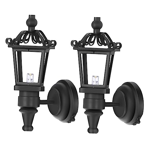 HEMOTON 2 Stück Modellhaus Wandleuchte Lampe Puppenhaus Zubehör Winziges Szenenzubehör Hängeartikel Miniatur Puppenhaus Lichter Kleine Dekorative Funktion Miniatur Puppenhaus von HEMOTON