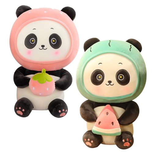 HEMOTON 2-teiliges Plüsch-Panda-Spielzeug Für Jungen Und Mädchen Stofftier-Puppen-Set Weich Kuschelig Grün Für Kinder Und von HEMOTON