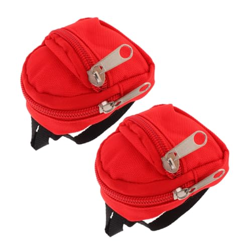 HEMOTON 2er-Set Puppenrucksäcke Miniatur-schultaschen Für Puppen Ankleiderucksack Mit Reißverschluss Perfekt Für Kinder von HEMOTON