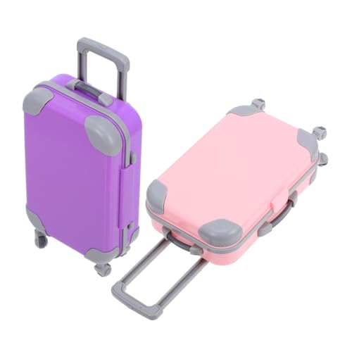 HEMOTON Niedliche Puppenmöbel – 2er-Pack Mini-Koffer Für Puppen Kindergepäck Mit Organisiertem Innenraum Mini-spielzeugkoffer von HEMOTON