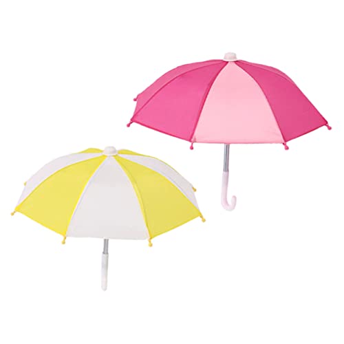 HEMOTON 2 Stück Puppenschirm Niedlicher Mini Regenschirm Puppenhaus Puppen Mini Regenschirm Regenschirme Für Regen Winddichter Mini Regenschirm Modell Spielzeughaus von HEMOTON